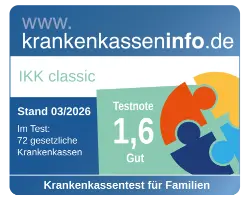 Krankenkassentest für Familien Note 1,6 Gut